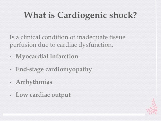 cardiogenic shock due to myocardial