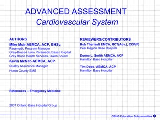 ADVANCED ASSESSMENT Cardiovascular System | PPT