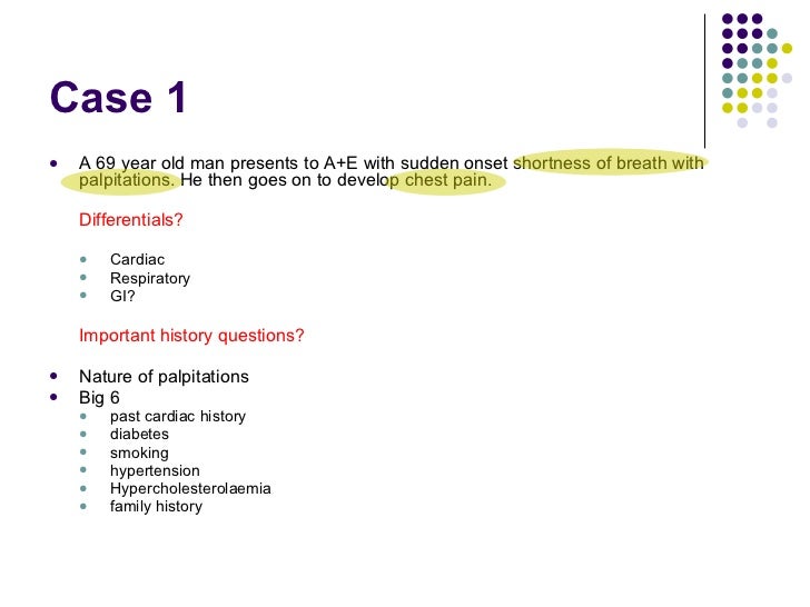 Cardiology case studies quiz