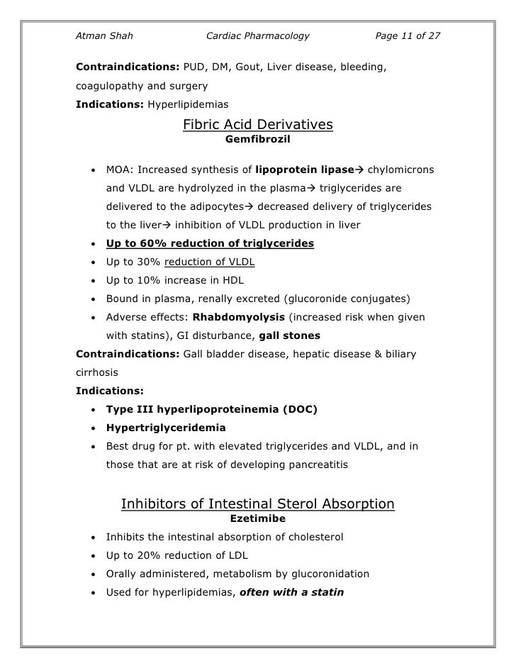 Risk Of Stopping Gemfibrozil