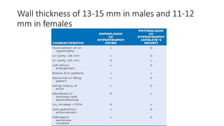 Wall thickness of 13-15 mm in males and 11-12
mm in females
 