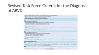 Revised Task Force Criteria for the Diagnosis
of ARVD
 