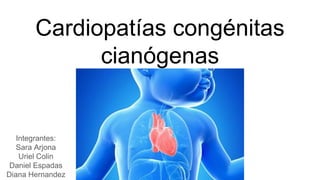Cardiopatías congénitas
cianógenas
Integrantes:
Sara Arjona
Uriel Colin
Daniel Espadas
Diana Hernandez
 