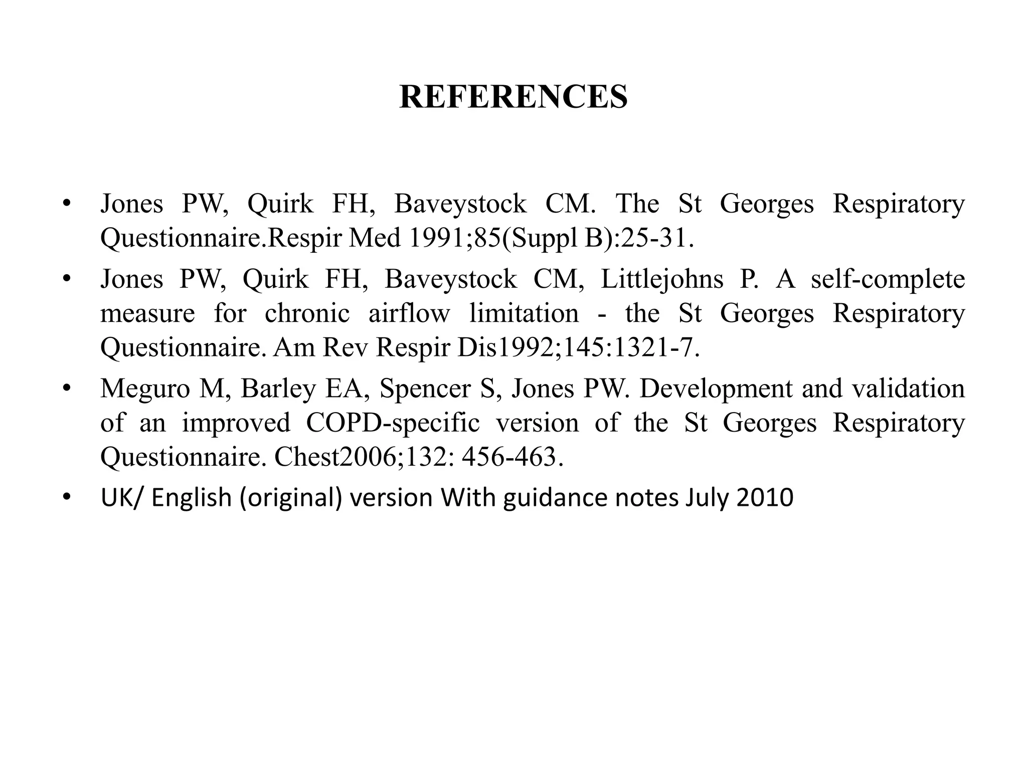 Sgrq Example Question Cardiopulmonary sgrq questionnaire | PPTX