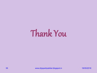 Thank You
18/05/2018www.drjayeshpatidar.blogspot.in59
 