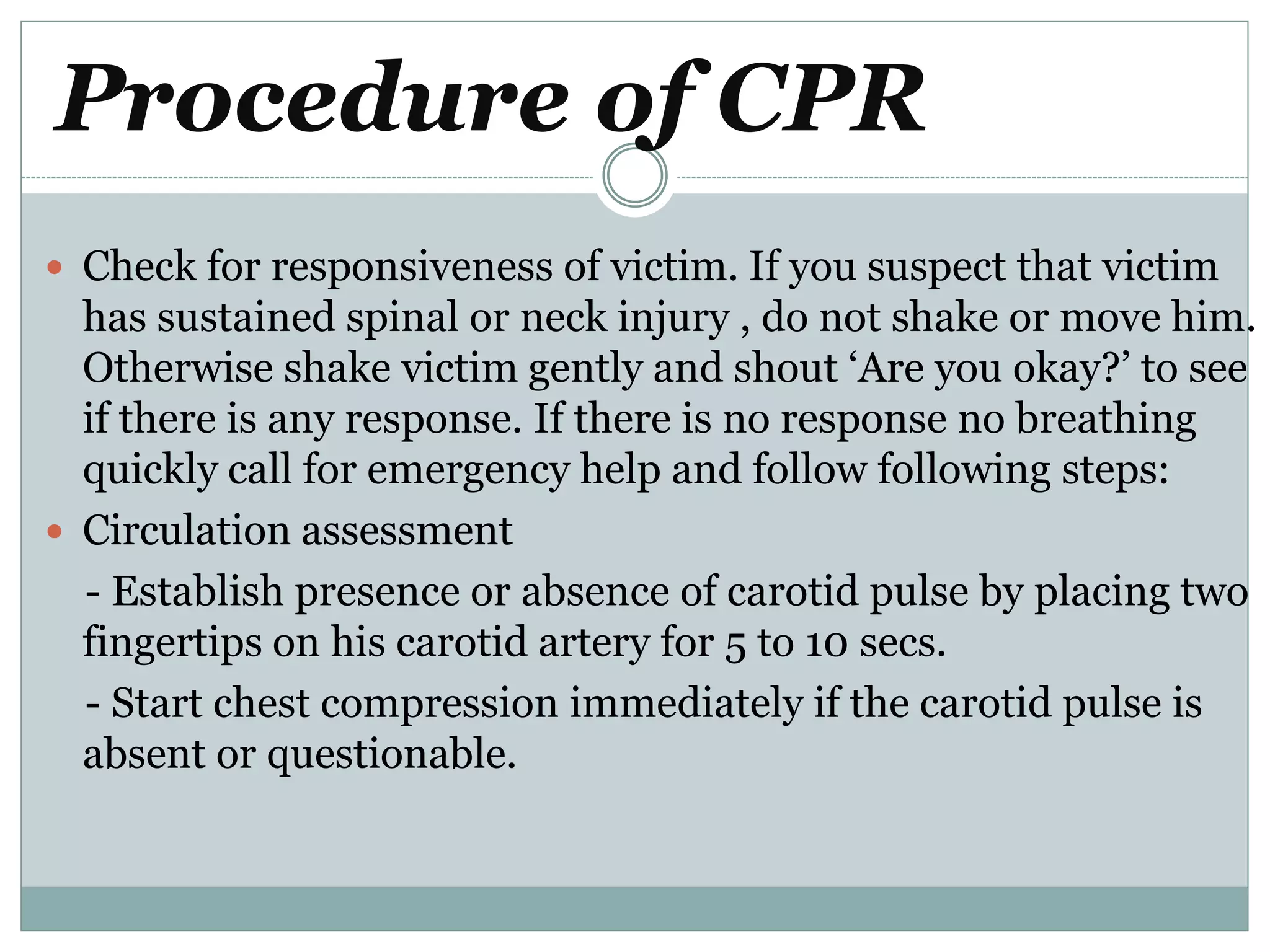 Cardiopulmonary resuscitation(cpr) | PPTX