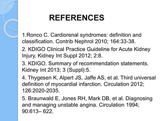 Ronco Classification cardiorenal syndrome and its characteristics and complications and ...