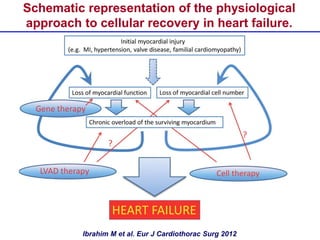 Schematic representation of the physiological
approach to cellular recovery in heart failure.
Ibrahim M et al. Eur J Cardiothorac Surg 2012
 