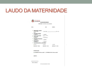 LAUDO DA MATERNIDADE
 