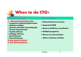 When to do CTG?
O Warda 3
 
