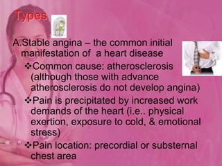 Occurs when blood supply is inadequate to meet the heart’s metabolic demands
