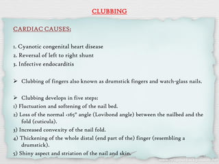 Clubbing Pathophysiology Notes Cardiovascular diseases & Dental Management | PDF