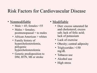 Nonmodifiable Risk Factor Cardiovascular Disorders dr Nicole crenshaw | PPTX