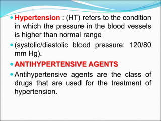 Ht Medication Cardio vascular drugs | PPT