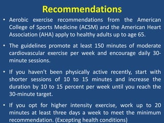 Cardiovascular exercises benefits, frequency and duration | PPTX