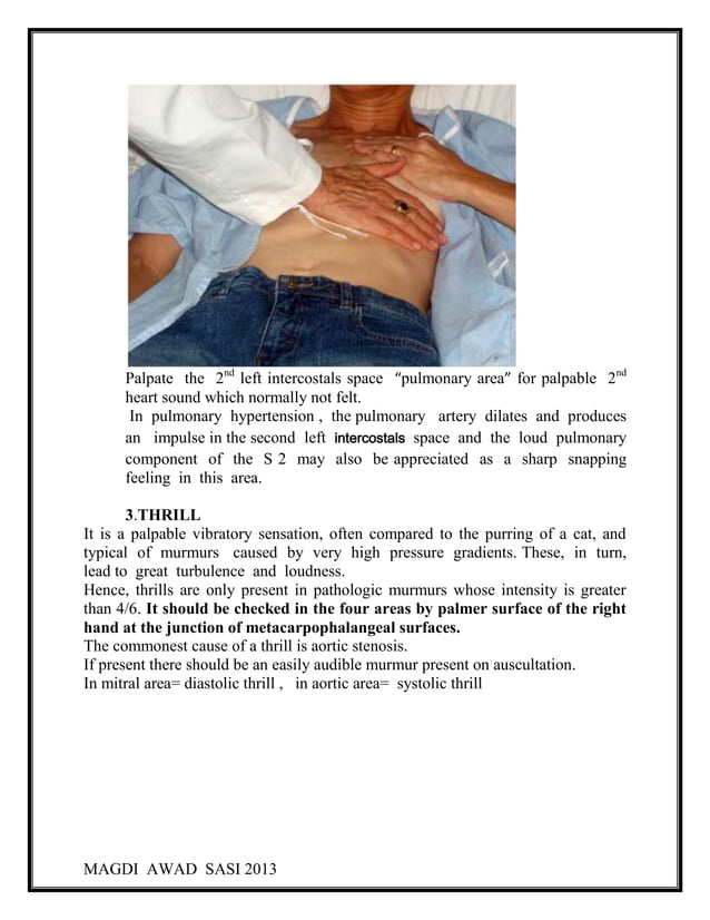 Cardiovascular history and examination