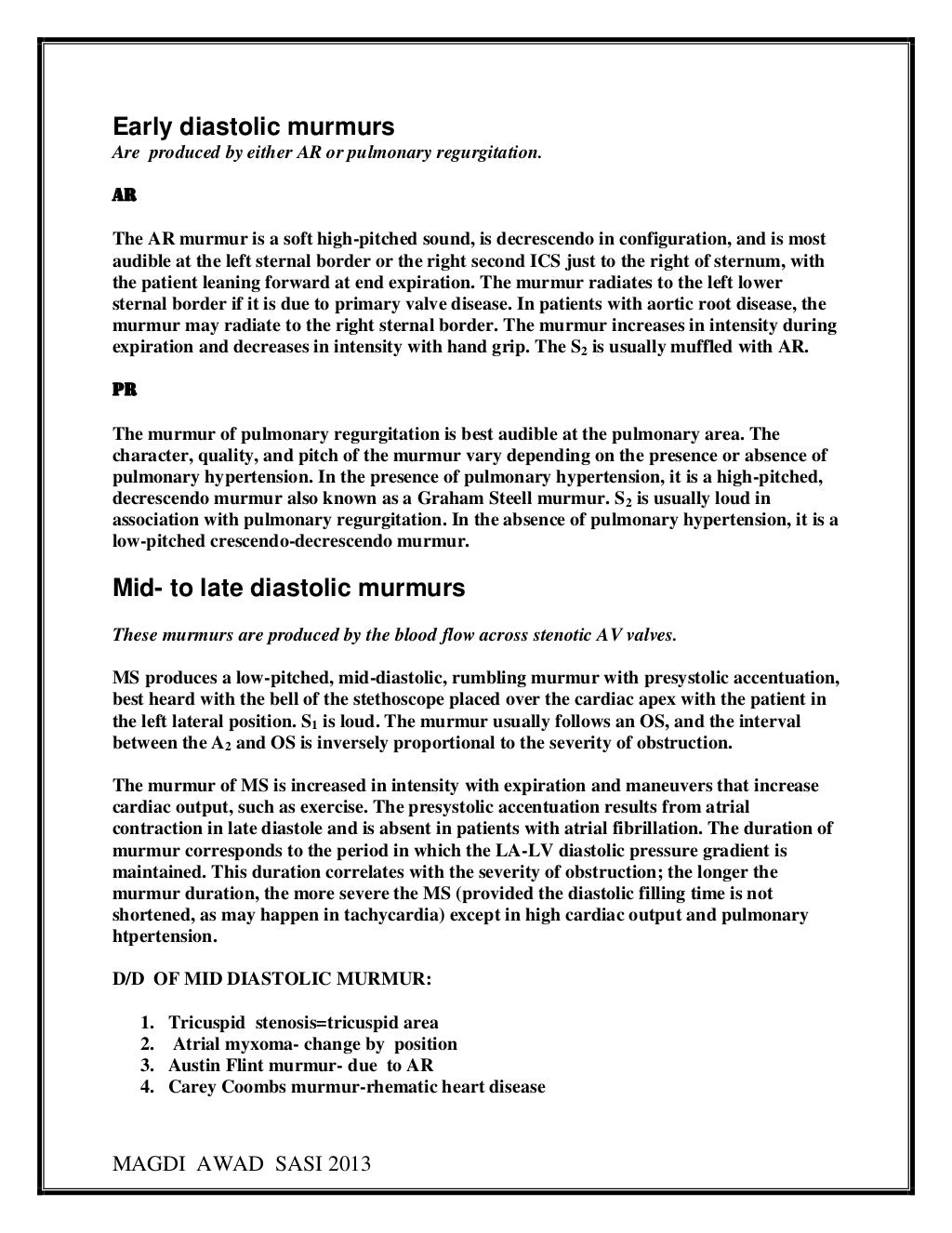 Cardiovascular history and examination