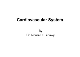 Cardiovascular System
By
Dr. Noura El Tahawy
 