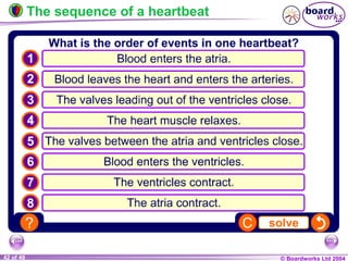 © Boardworks Ltd 200442 of 49
The sequence of a heartbeat
 