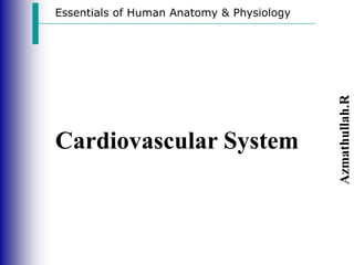Essentials of Human Anatomy & Physiology
Azmathullah.R
Cardiovascular System
 