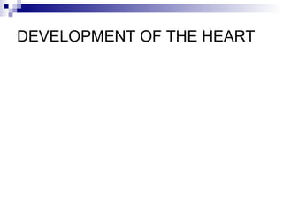 DEVELOPMENT OF THE HEART
 