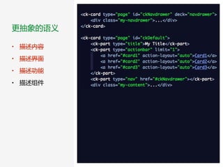更抽象的语义
• 描述内容  
• 描述界面  
• 描述功能  
• 描述组件
 