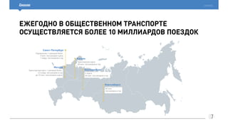 07
cardsmobile
Ежегодно в общественном транспорте
осуществляется более 10 миллиардов поездок
Санкт-Петербург
Екатеринбург
Новосибирск
Подорожник + разовый билет:
4 млн. пассажиров в день
1 млрд. пассажиров в год
80 млн.
пассажиров в год
Казань
E-Карта:
40 млн. пассажиров в год
Транспортная карта:
60 млн. пассажиров в год
Москва
Транспортная карта + разовый билет:
2,5 млрд. пассажиров в год
до 10 млн. пассажиров в день
 