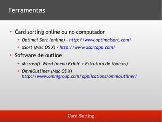 Guia para Cardsorting