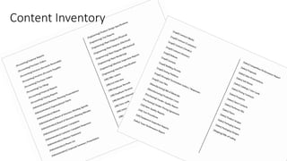 Content Inventory
 