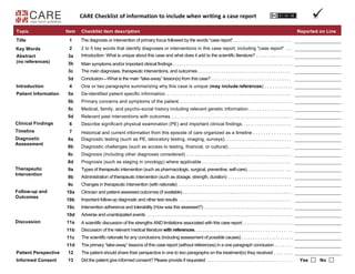 CARE checklist/ assessment english version (2013) | PDF