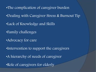 Care giver issues | PPTX
