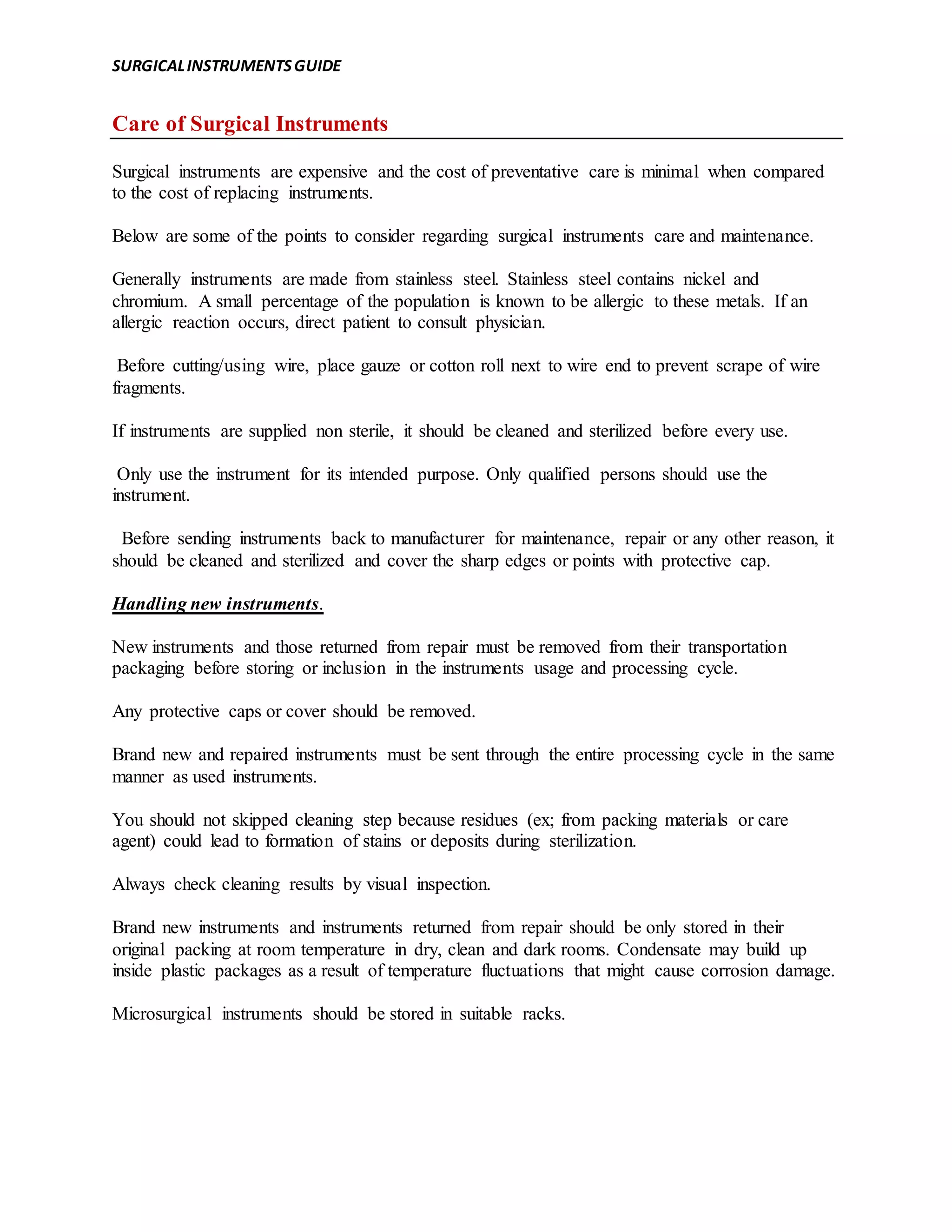 Care of-surgical-instruments | DOCX