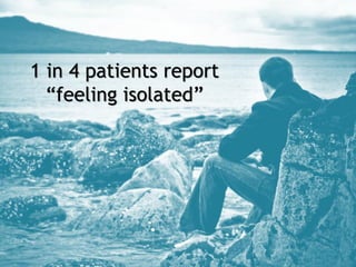 1 in 4 patients report
“feeling isolated”
 