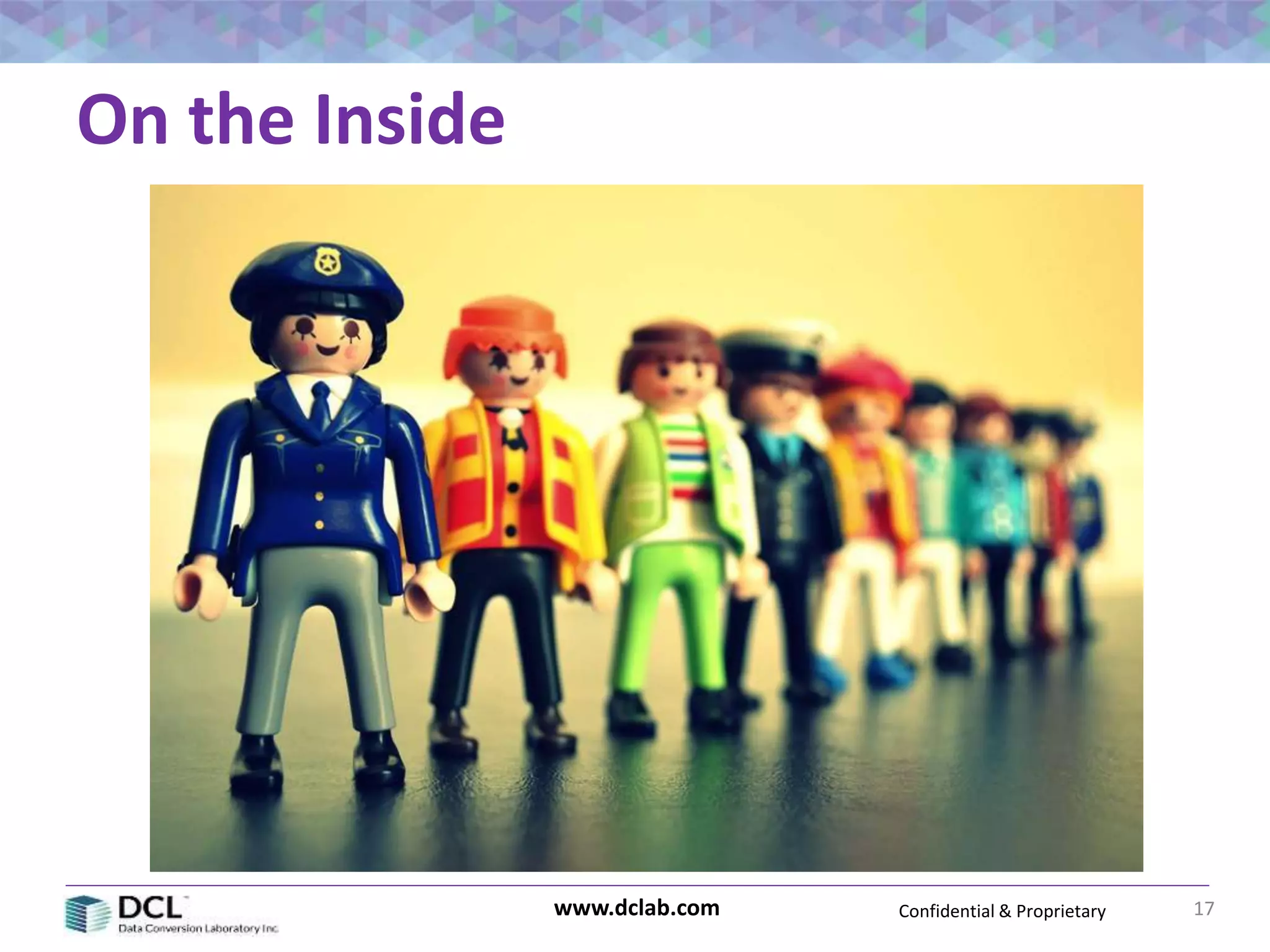 Confidential & Proprietarywww.dclab.com
On the Inside
17
 