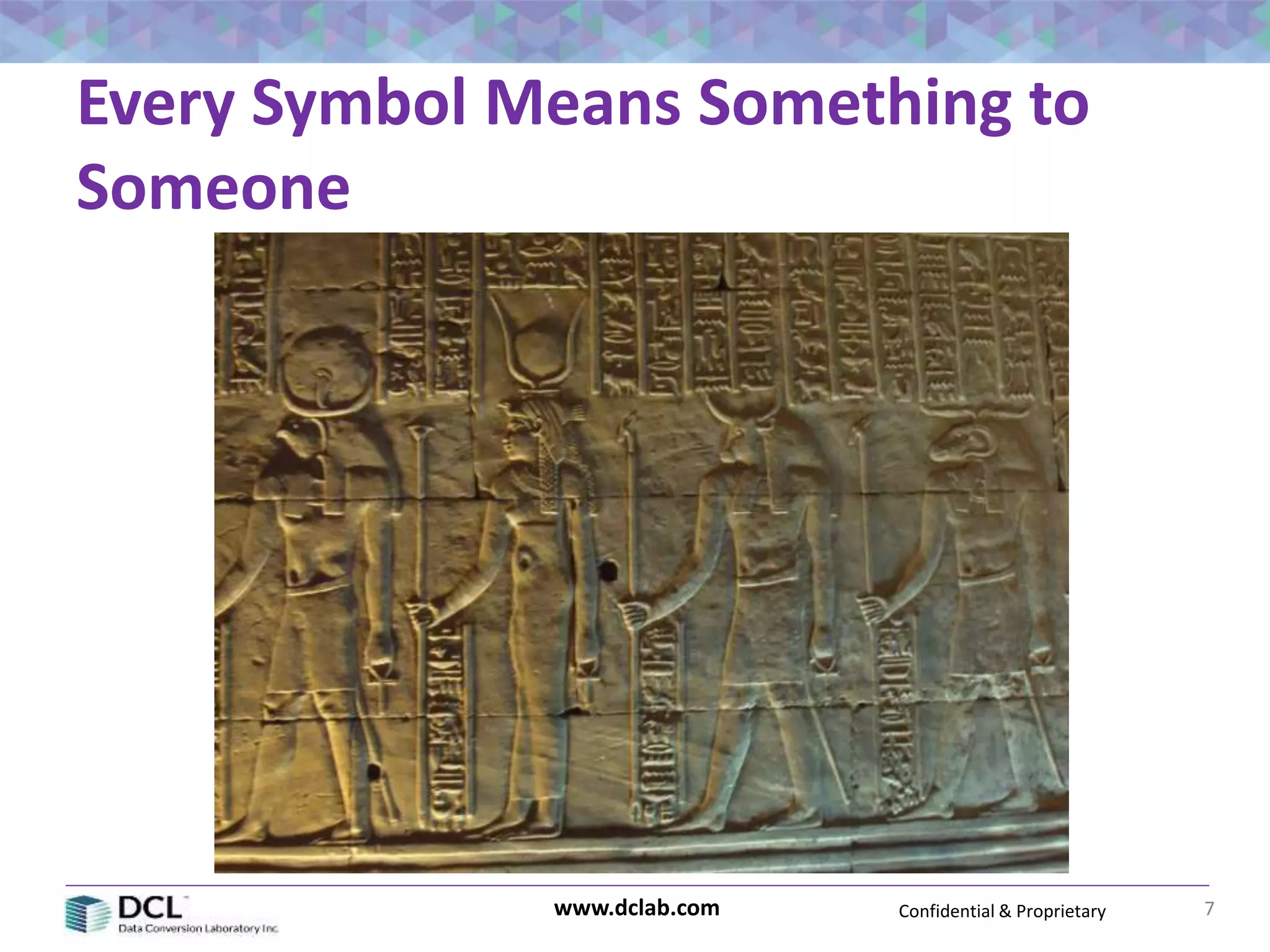 Confidential & Proprietarywww.dclab.com
Every Symbol Means Something to
Someone
7
 
