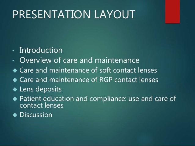 Care And Maintenance Of Contact Lenses