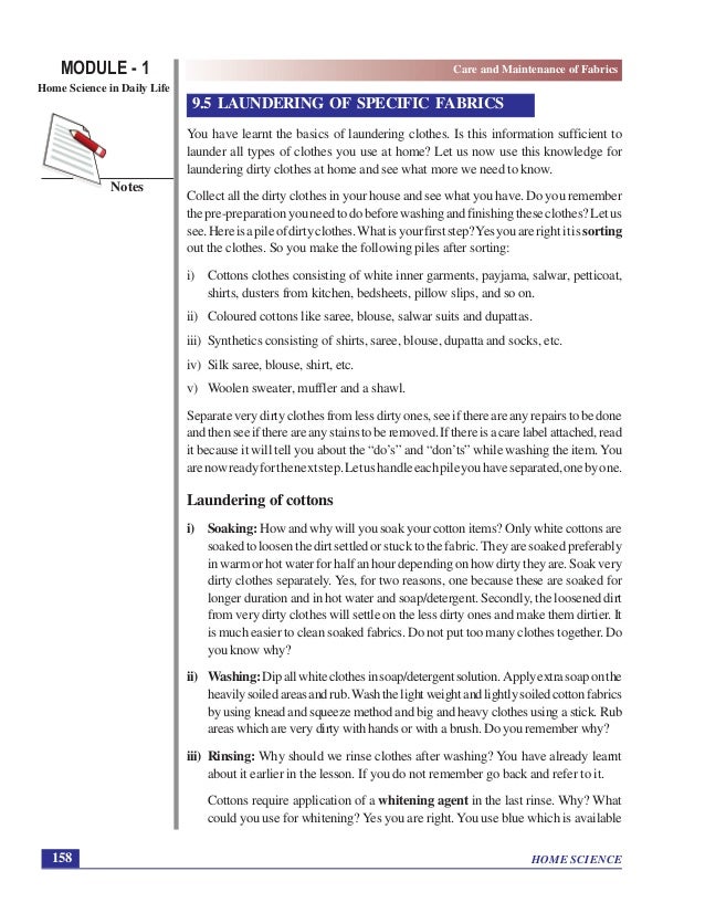 Care And Maintenance Of Fabrics