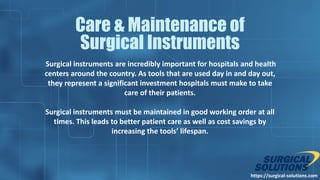 Care and Maintenance of Surgical Instruments | PDF