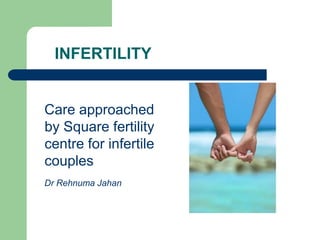INFERTILITY
Care approached
by Square fertility
centre for infertile
couples
Dr Rehnuma Jahan
 