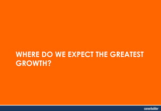 WHERE DO WE EXPECT THE GREATEST
GROWTH?

 