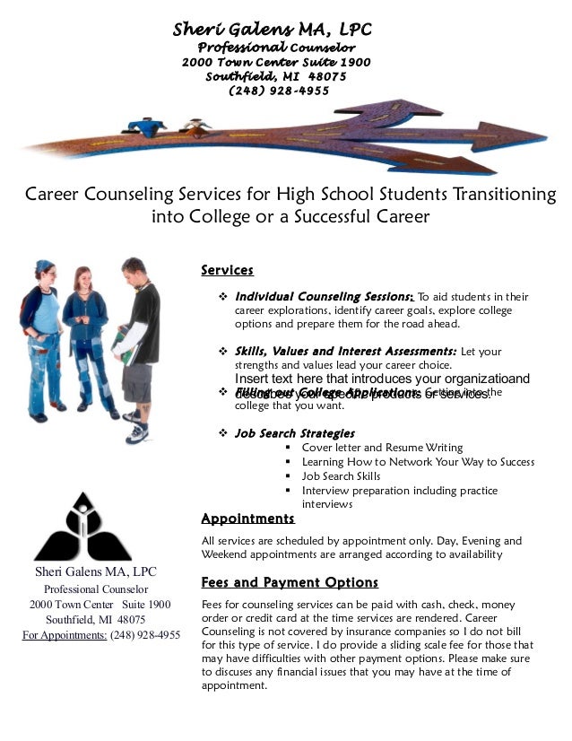 career counseling office flyer for students counseling services flyers