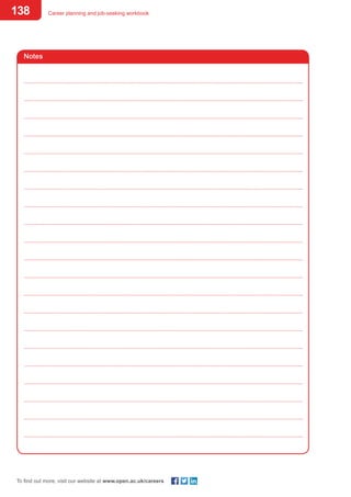 138 Career planning and job-seeking workbook
To find out more, visit our website at www.open.ac.uk/careers
	
	
	
	
	
	
	
	
	
	
	
	
	
	
	
	
	
	
	
	
	
Notes
 