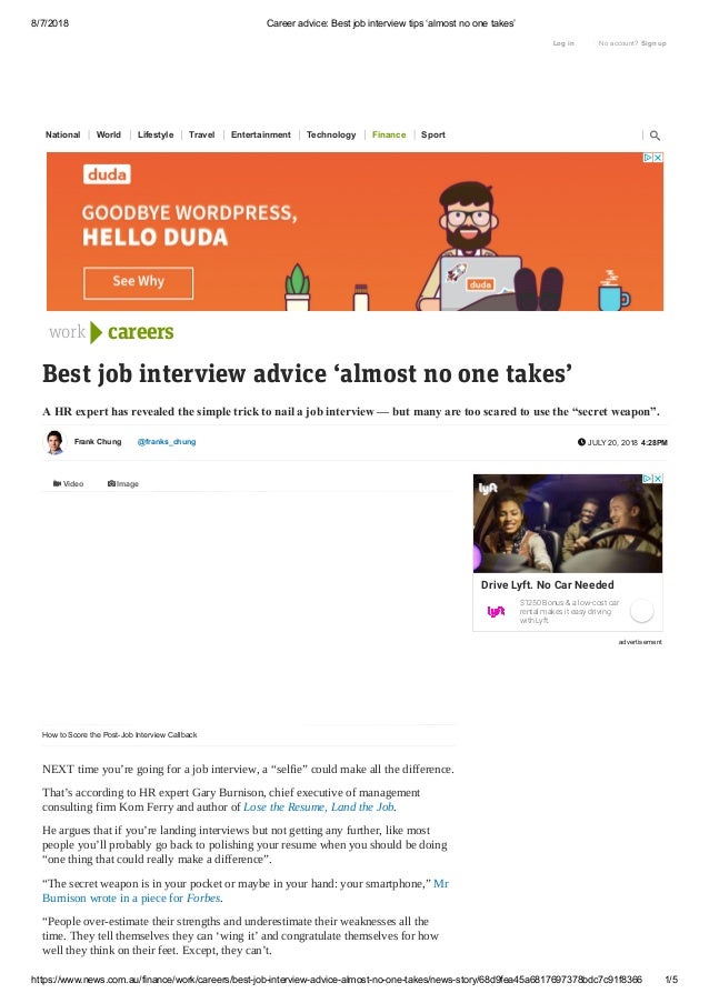 best job interview advice almost no one takes interview advise