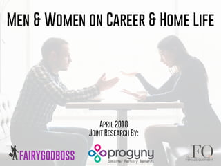 April 2018
Joint Research By:
Men & Women on Career & Home Life
 
