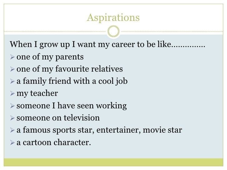 career aspirations carrier aspirations