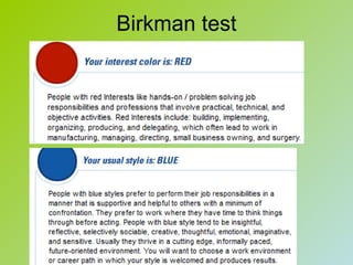Birkman test
 
