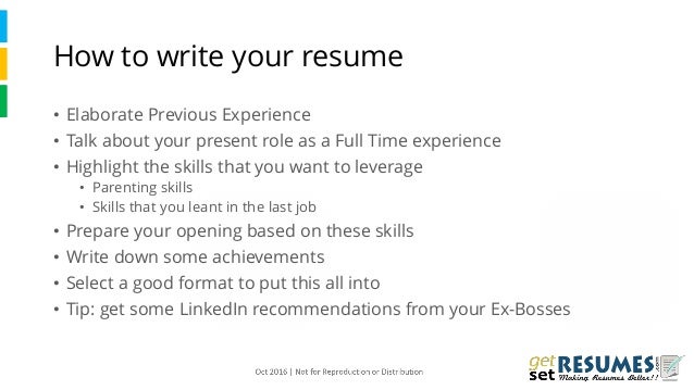 writing resumes after a career break