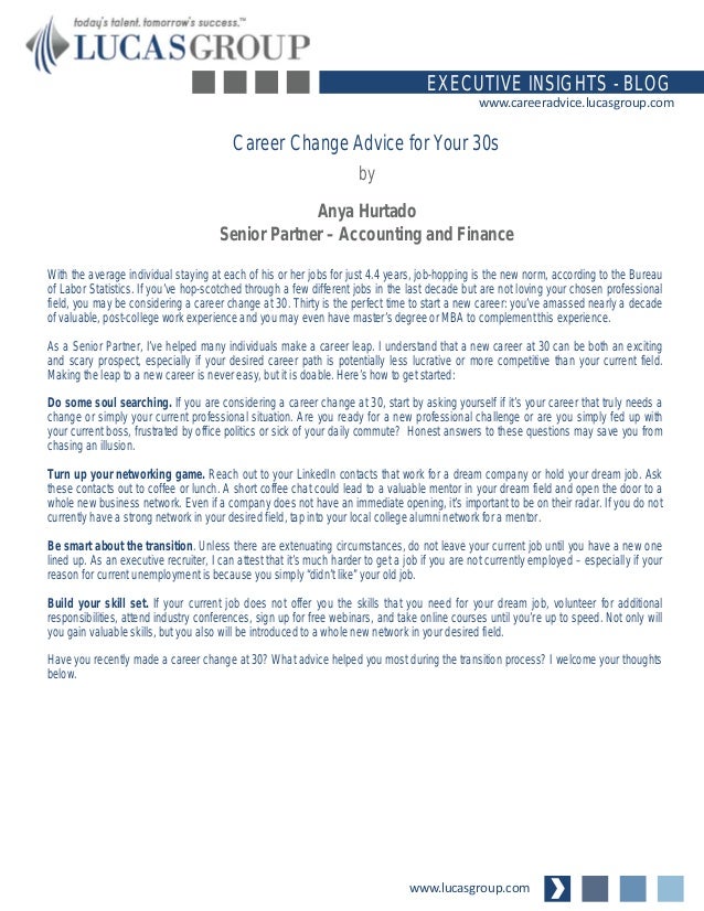 career change advice