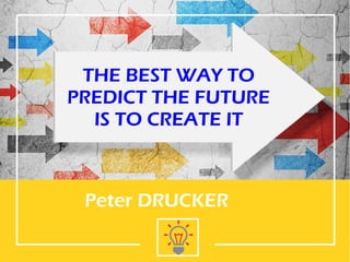 Peter DRUCKER
THE BEST WAY TO
PREDICT THE FUTURE
IS TO CREATE IT
 
