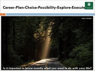 Career-Plan-Choice-Possibility-Explore-Execute
 Is it important to know exactly what you want to do
with your life?
Teaching is an art. Rajeev Ranjan - www.rajeevelt.com
1
 